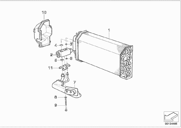 Испаритель / предохранит.клапан IHKA для BMW E53 X5 3.0d M57 (схема запчастей)