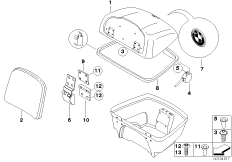 Крышка верхнего контейнера для багажа для MOTO K30 R 1200 CL (0442,0496) 0 (схема запасных частей)