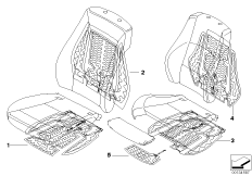 Электр.компоненты обогрева сиденья для BMW E84 X1 20dX N47 (схема запасных частей)