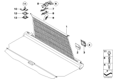 Дооснащение сеткой багажного отделения для BMW E83 X3 2.0i N46 (схема запасных частей)