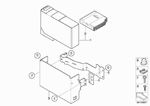 CD-чейнджер / кронштейн для MINI R52 Cooper W10 (схема запчастей)