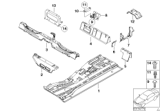 Нижние части Зд Внутр для BMW E53 X5 4.6is M62 (схема запасных частей)