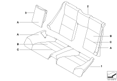 Индивидуальная обивка сиденья Зд кожа N5 для BMW E46 M3 S54 (схема запасных частей)