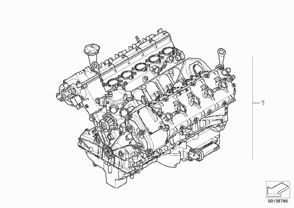 Силовой агрегат для BMW E61N M5 S85 (схема запчастей)