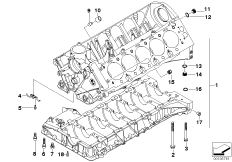 Блок-картер двигателя для BMW E60 M5 S85 (схема запасных частей)