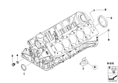 Блок цилиндров/дополнительные элементы для BMW E60 M5 S85 (схема запасных частей)