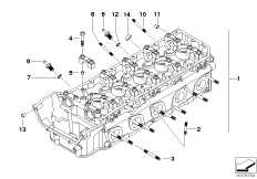 головка блока цилиндров для BMW E61N M5 S85 (схема запасных частей)