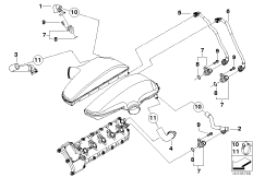 Система вентиляции картера для BMW E60 M5 S85 (схема запасных частей)