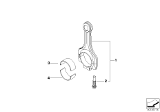 Шатун кривошипно-шатунного механизма для BMW E92N M3 S65 (схема запасных частей)