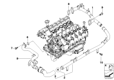 Трубопровод системы охлаждения для BMW E60 M5 S85 (схема запасных частей)