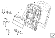 Сиденье Пд-каркас спинки/задняя панель для BMW E46 318td M47N (схема запасных частей)