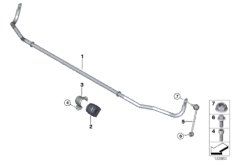 стабилизатор задний для BMW E92 330xd M57N2 (схема запасных частей)