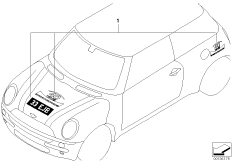 Пленка Rallye Monte Carlo для MINI R53 Coop.S JCW GP W11 (схема запасных частей)
