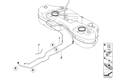Топливопроводы/элементы крепления для BMW E83 X3 3.0i M54 (схема запасных частей)