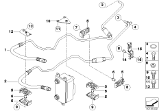 Трубопровод радиатора охл.масла КПП для BMW E65 740i N62N (схема запасных частей)