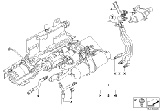 GS6S53BZ(SMG) гидравл.трубопроводы для BMW E60 550i N62N (схема запасных частей)