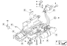 GS6S53BZ(SMG) крепление гидравл.трубопр. для BMW E64 650i N62N (схема запасных частей)