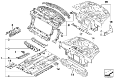 Перегородка багажного отделения для BMW E60 550i N62N (схема запасных частей)