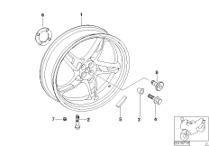 Литой диск Зд для BMW R28 R 850 R 02 (0428) 0 (схема запасных частей)