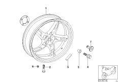 Литой колесный диск Зд с/без ABS 2 для BMW 259S R 1100 S 98 (0422,0432) 0 (схема запасных частей)