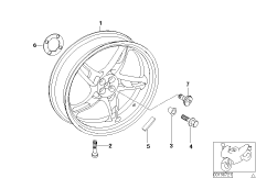 Литой диск Зд с/без встроенной ABS для BMW 259S R 1100 S 98 (0422,0432) 0 (схема запасных частей)
