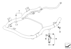 Клапаны/трубопроводы системы впрыска для BMW E38 740i M62 (схема запасных частей)
