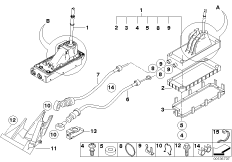 Механизм переключения передач МКПП для BMW R50 One 1.4i W10 (схема запасных частей)