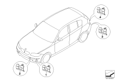 Облицовка, декор.элементы Пд для BMW E87 120i N46 (схема запасных частей)
