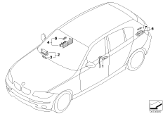 Различные огни для BMW E87 120d M47N2 (схема запасных частей)