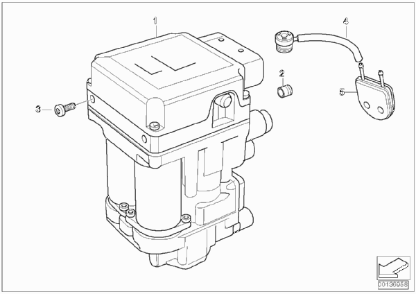 Модулятор давления Integral ABS для BMW 89V3 K 1200 LT 99 (0545,0555) 0 (схема запчастей)