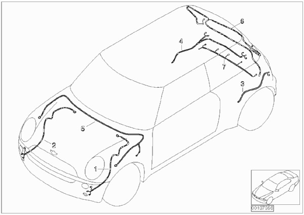 Ремонтный провод основн.жгута проводов для BMW R53 Cooper S W11 (схема запчастей)
