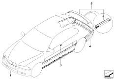 Дооснащение аэродинам.комплектом M для BMW E36 323i M52 (схема запасных частей)