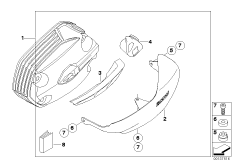 Защитная крышка клапанов, алюминий для BMW K255 R 1200 GS Adve. 08 (0380,0390) 0 (схема запасных частей)