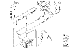 Трубопровод тормозного привода Пд для BMW E61N 535d M57N2 (схема запасных частей)