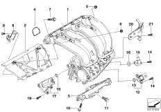 Система впуска для BMW E91 320i N46 (схема запасных частей)