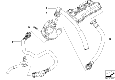 Система вентиляц.картера/маслоотделитель для BMW E87 120i N46 (схема запасных частей)