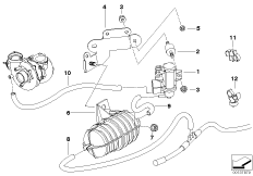 Вакуумная сист.управл.турбонагнетателем для BMW E83N X3 2.0d M47N2 (схема запасных частей)