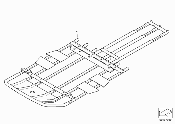Защитный брус для BMW E83 X3 2.0i N46 (схема запчастей)