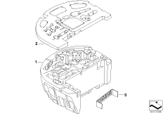 Детали крепления приборов для BMW E64N 630i N52N (схема запасных частей)