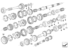 Getrag 265/5 Детали блока шестерен для BMW E30 320is S14 (схема запасных частей)