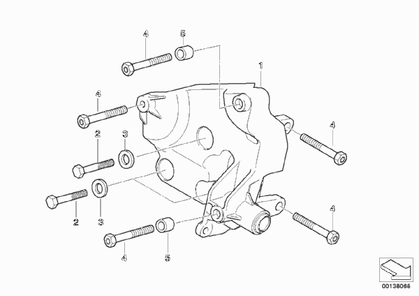 Опорный кронштейн компрессора кондиц. для BMW E46 318td M47N (схема запчастей)