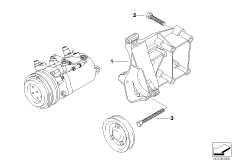 Опорный кронштейн компрессора кондиц. для BMW E46 328i M52 (схема запасных частей)