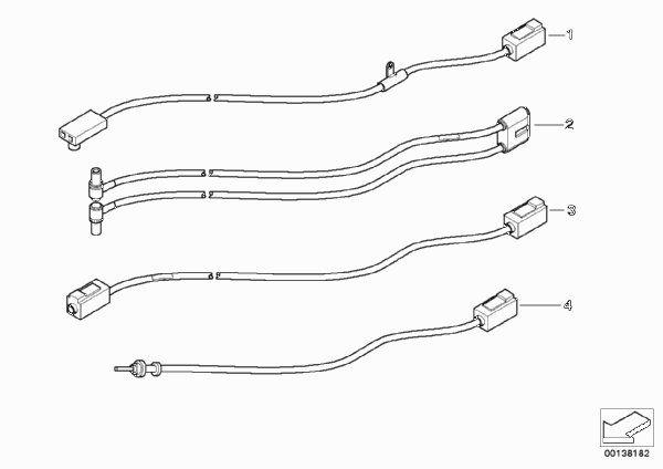 Антенные провода в исп.для Японии для BMW E83 X3 2.5i M54 (схема запчастей)