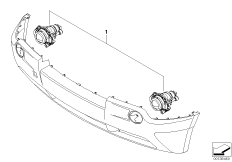 Комплект дооснащ.противотуманной фары для BMW E83 X3 3.0d M57N (схема запасных частей)