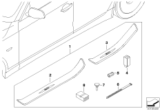 К-т доосн.дек.накладкой на порог с подс. для BMW E61 530xd M57N2 (схема запасных частей)