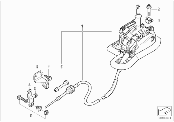 Механизм ПП стептроник АКПП для BMW E46 325Ci M54 (схема запчастей)