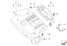Звукоизоляционный кожух двигателя для BMW E46 320d M47N (схема запасных частей)