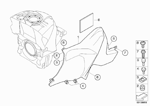 Крышка топливного бака для BMW K40 K 1300 S (0508,0509) 0 (схема запчастей)