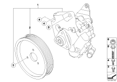 Насос гидроусилителя рулевого управления для BMW E53 X5 4.4i N62 (схема запасных частей)