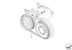 Ременный привод компрессора кондиц. для BMW E46 318td M47N (схема запасных частей)
